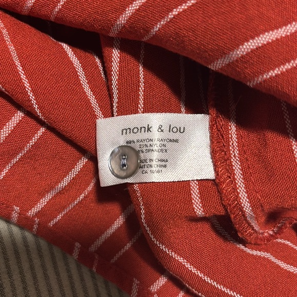 Rusty/burnt Orange Striped Women's Top - Picture 4 of 4